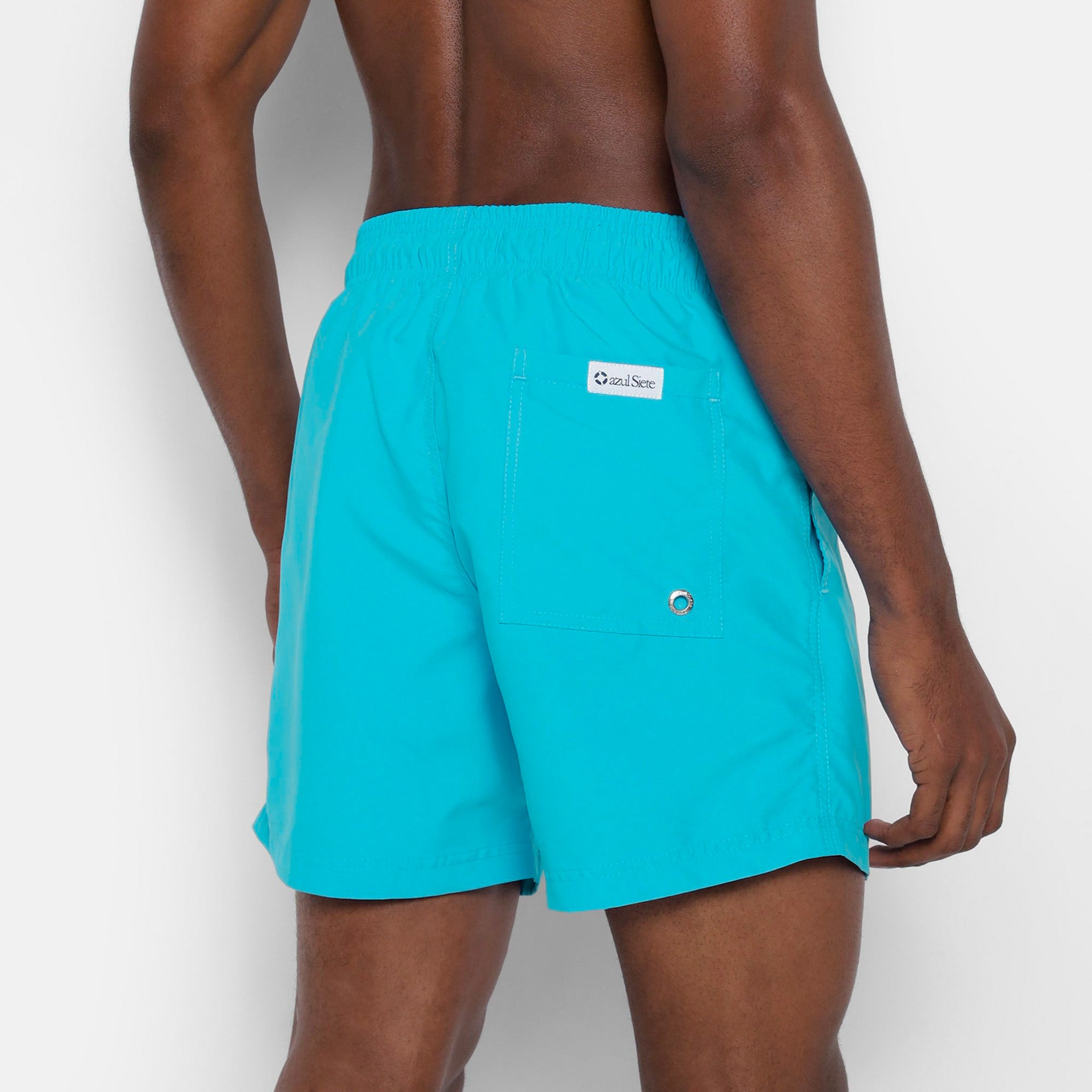Light Blue Solid Swim Short