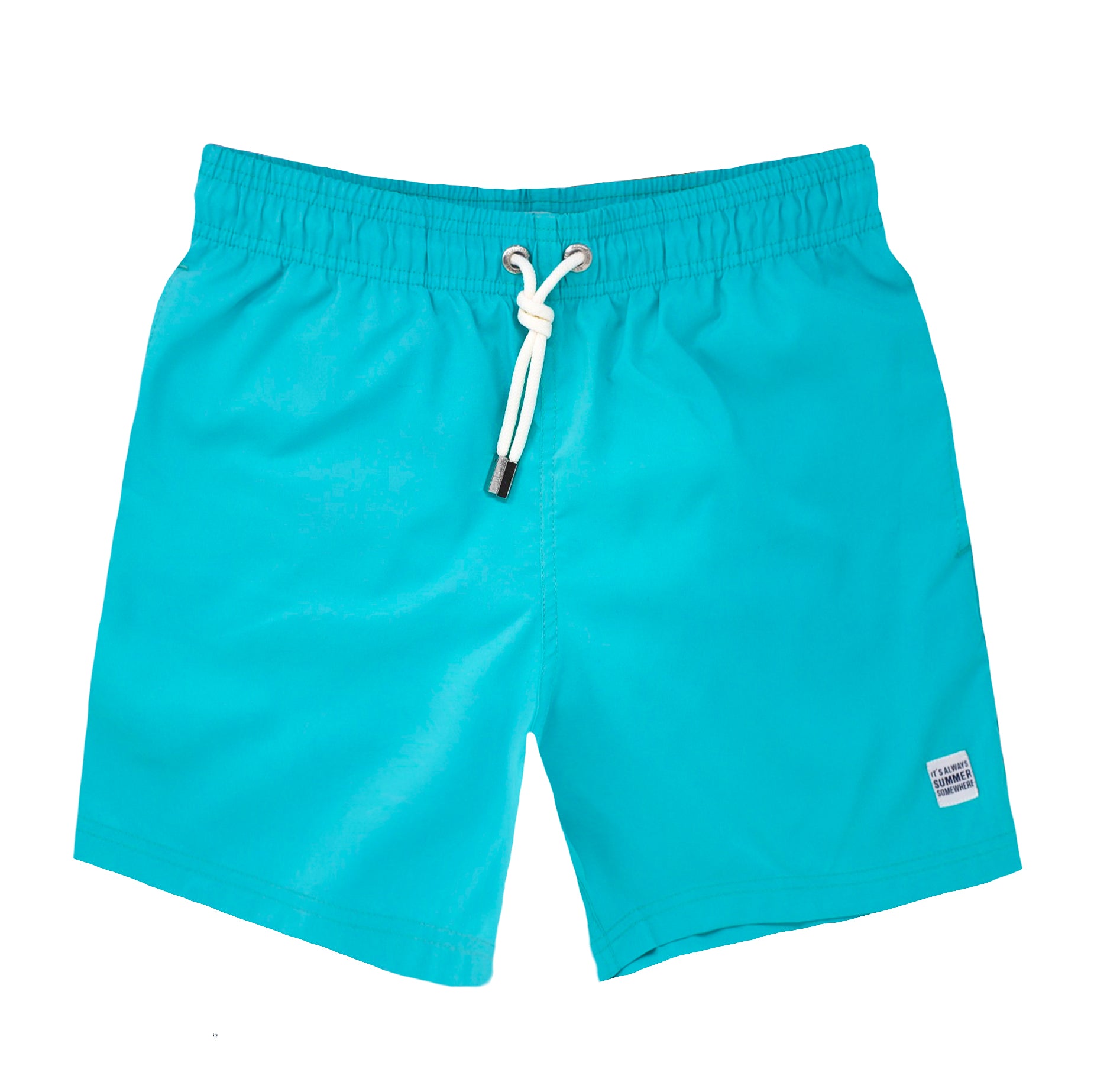 Light Blue Solid Swim Short