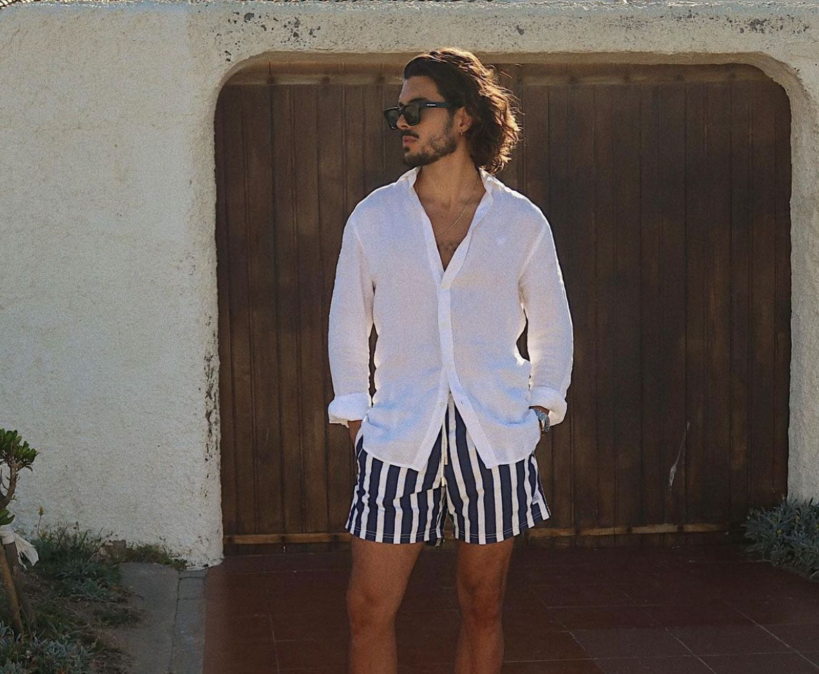 Navy Stripes Swim Short