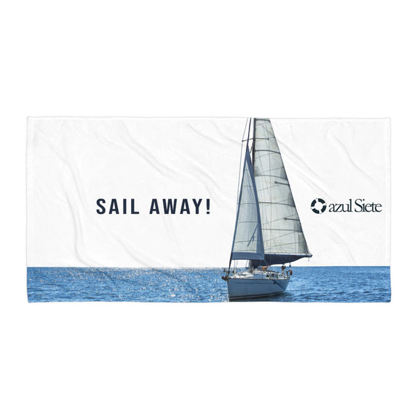 Sail Away Beach Towel - azul Siete